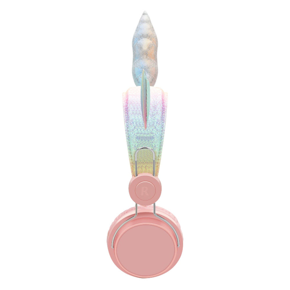 Imagen 2 del producto Audífono On Ear con micrófono i2Go diseño de Unicornio, almohadillas acolchadas, conector 3.5 mm, rosado