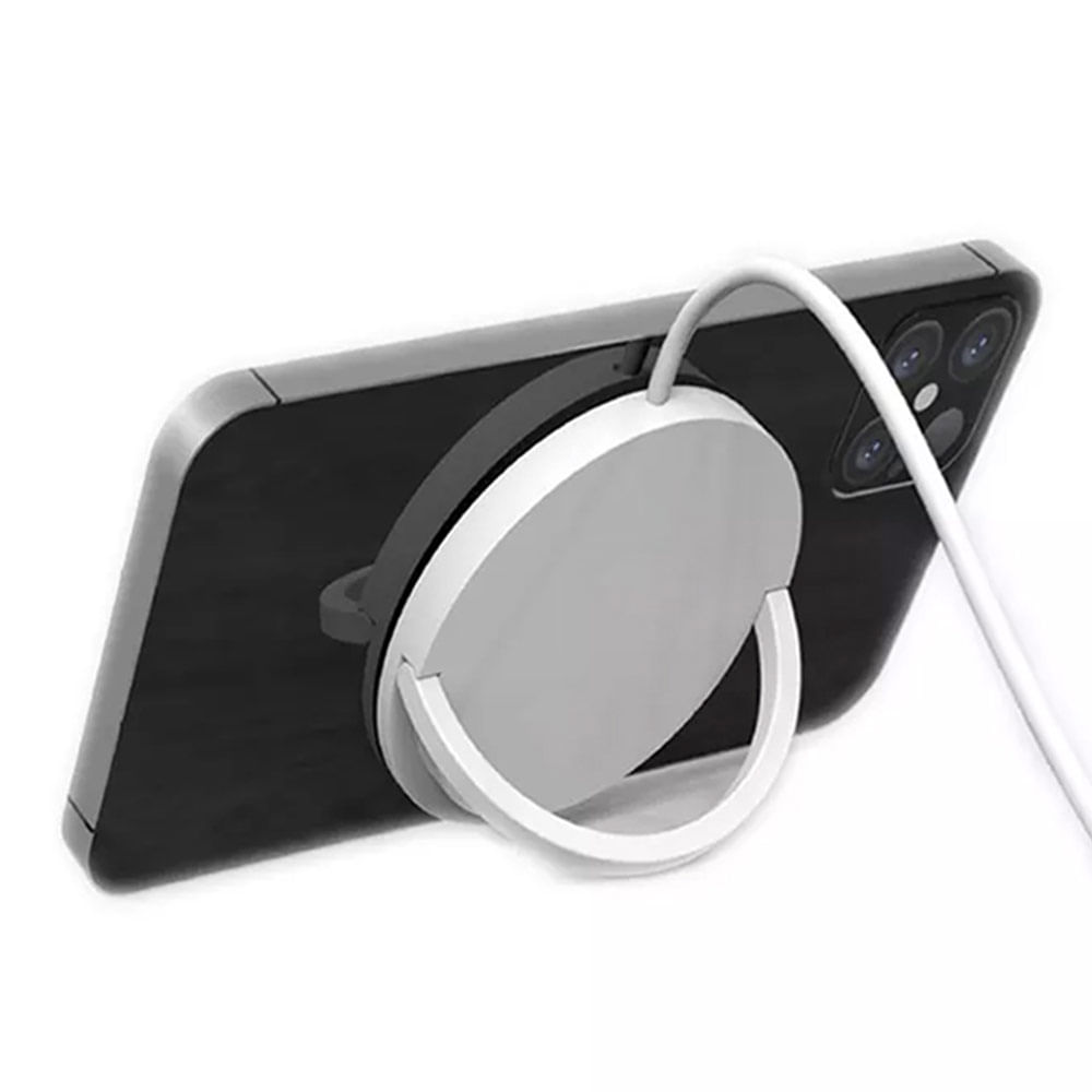 Imagen 1 del producto Cargador inalámbrico magnético Coolbox GMobile interfaz tipo C, compatible con Apple 12 y 13 Qi, cable largo 1m, blanco