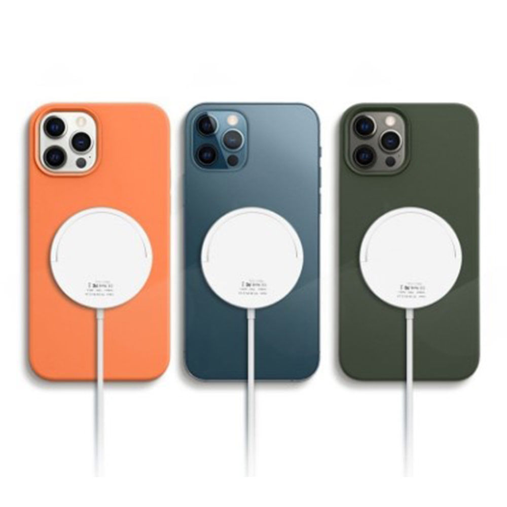 Imagen 2 del producto Cargador inalámbrico magnético Coolbox GMobile interfaz tipo C, compatible con Apple 12 y 13 Qi, cable largo 1m, blanco