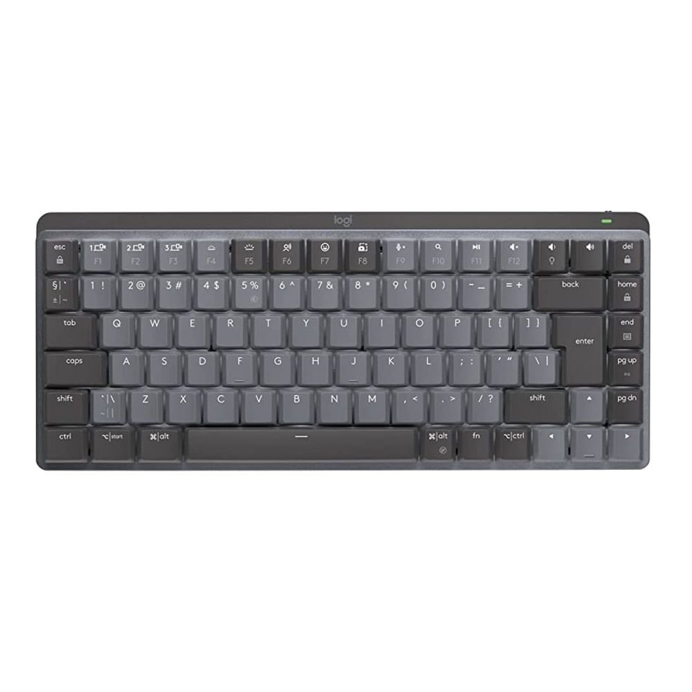 Teclado inalámbrico Logitech MX Mechanical Mini mecánico, receptor usb/bluetooth, recargable, negro