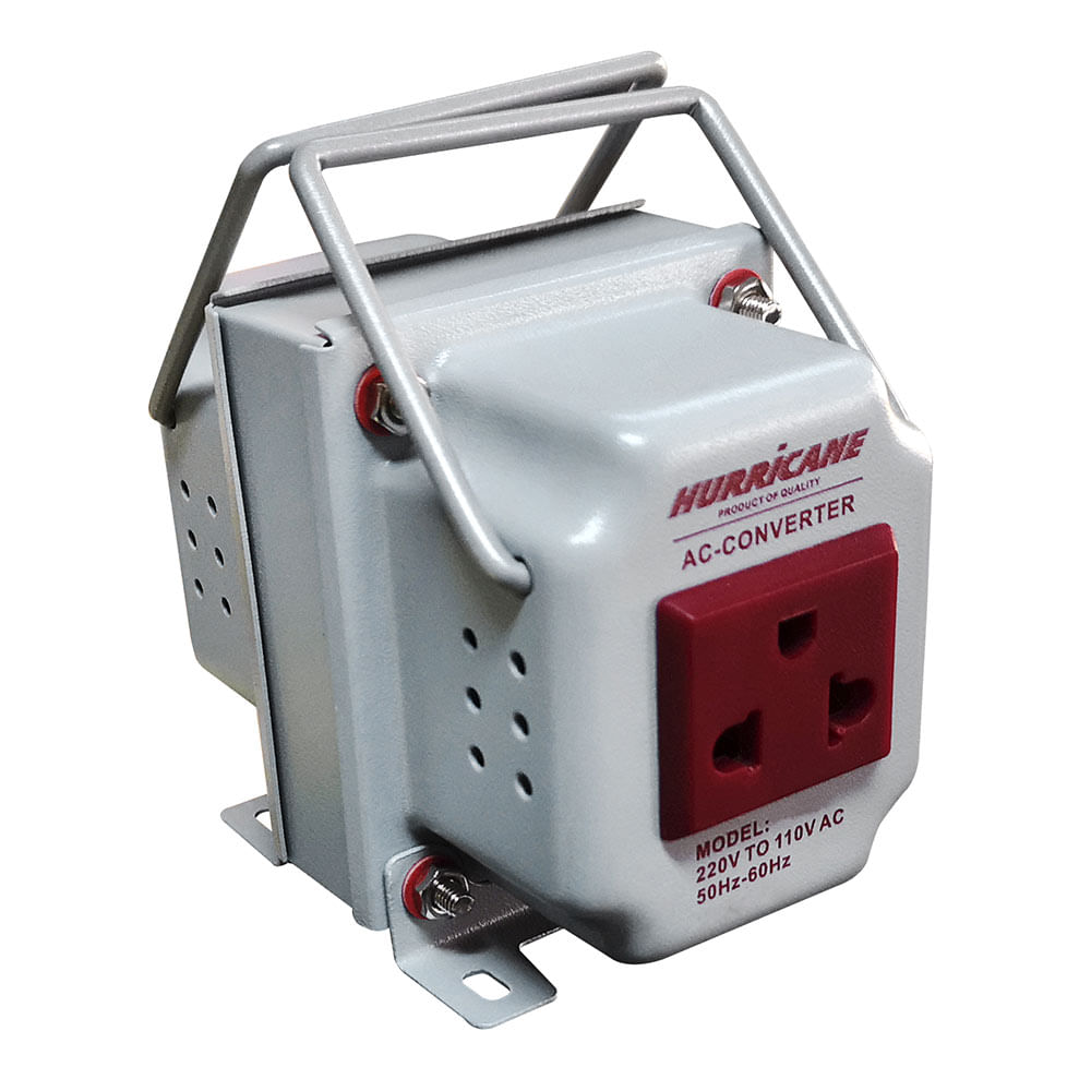 Transformador Hurricane 1500W, 220-110V, toma universal