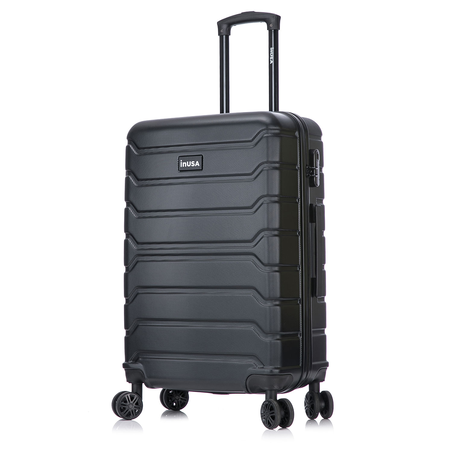 Maleta de bodega Inusa Trend 61cm, ABS resistente, 15kg, 4 ruedas 360°, cerradura combinación, ligera y elegante, negro