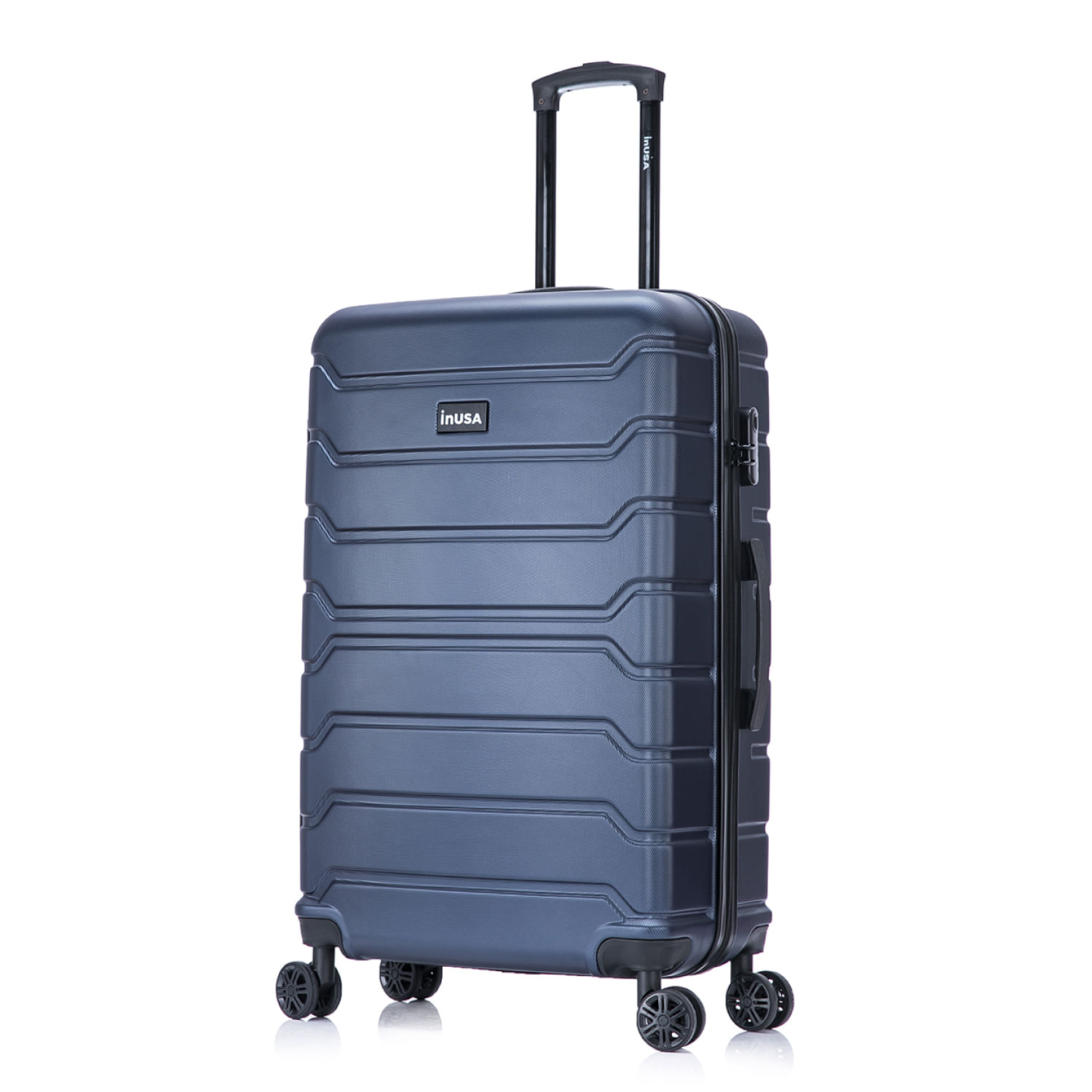 Maleta de bodega Inusa Trend 71cm, ABS resistente, 23kg, 4 ruedas 360°, cerradura combinación, ligera y elegante, azul