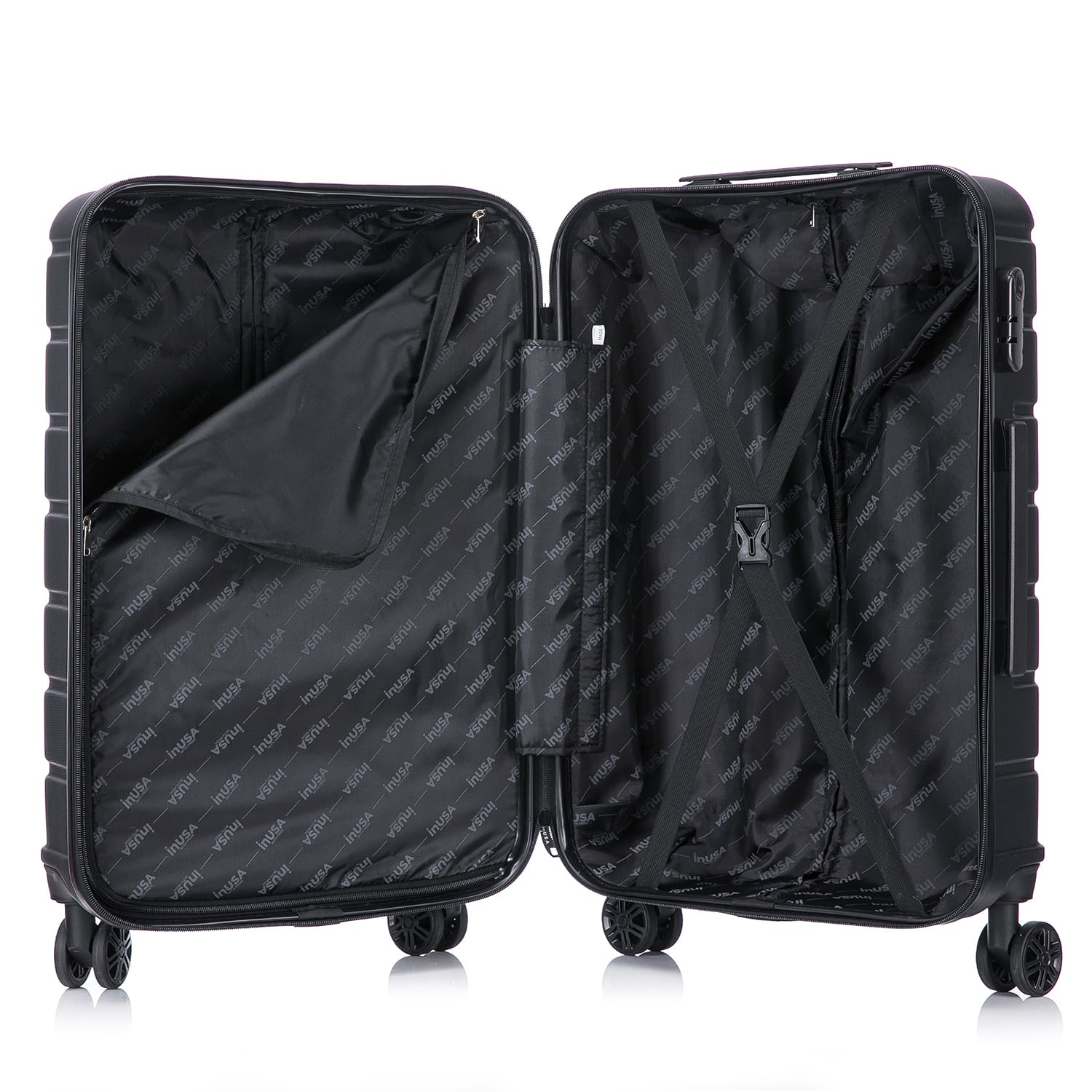 Imagen 2 del producto Maleta de bodega Inusa Trend 71cm, ABS resistente, 23kg, 4 ruedas 360°, cerradura combinación, ligera y elegante, negro