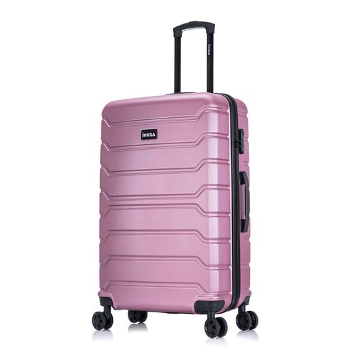 Maleta de bodega Inusa Trend 71cm, ABS resistente, 23kg, 4 ruedas 360°, cerradura combinación, ligera y elegante, rosado