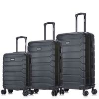 Set de 3 maletas de bodega Inusa Trend 51, 61 y 71 cm, capacidad máx. 10, 15 y 23 kg, 4 ruedas, cerradura de combinación, negro