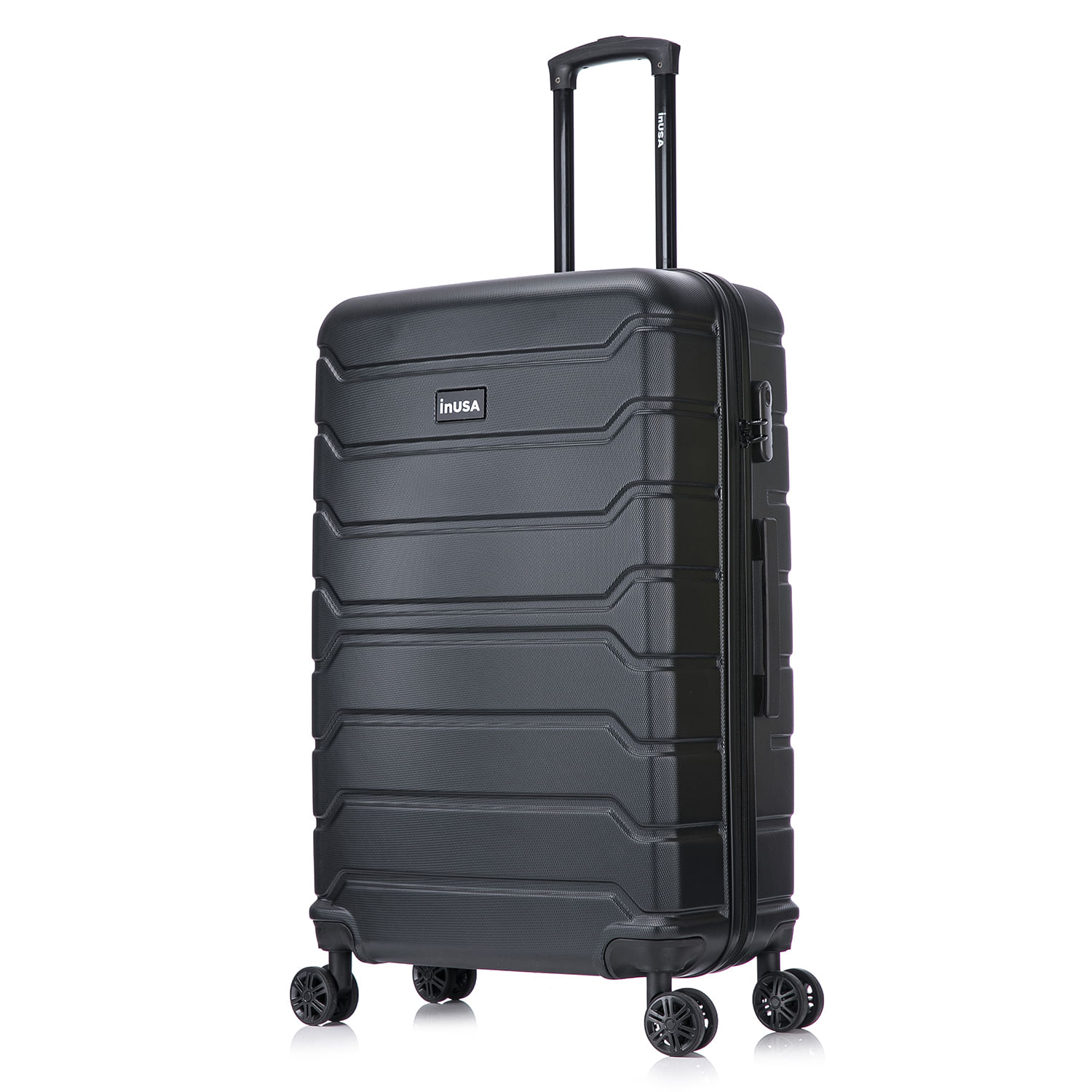Maleta de bodega Inusa Trend 71cm, ABS resistente, 23kg, 4 ruedas 360°, cerradura combinación, ligera y elegante, negro