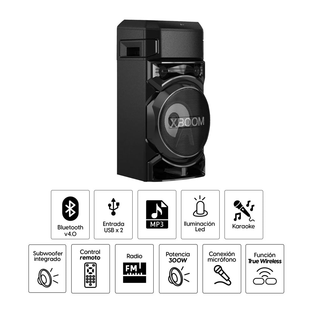Imagen 2 del producto Equipo de sonido LG XBoom RN5 bluetooth v.4.0, karaoke