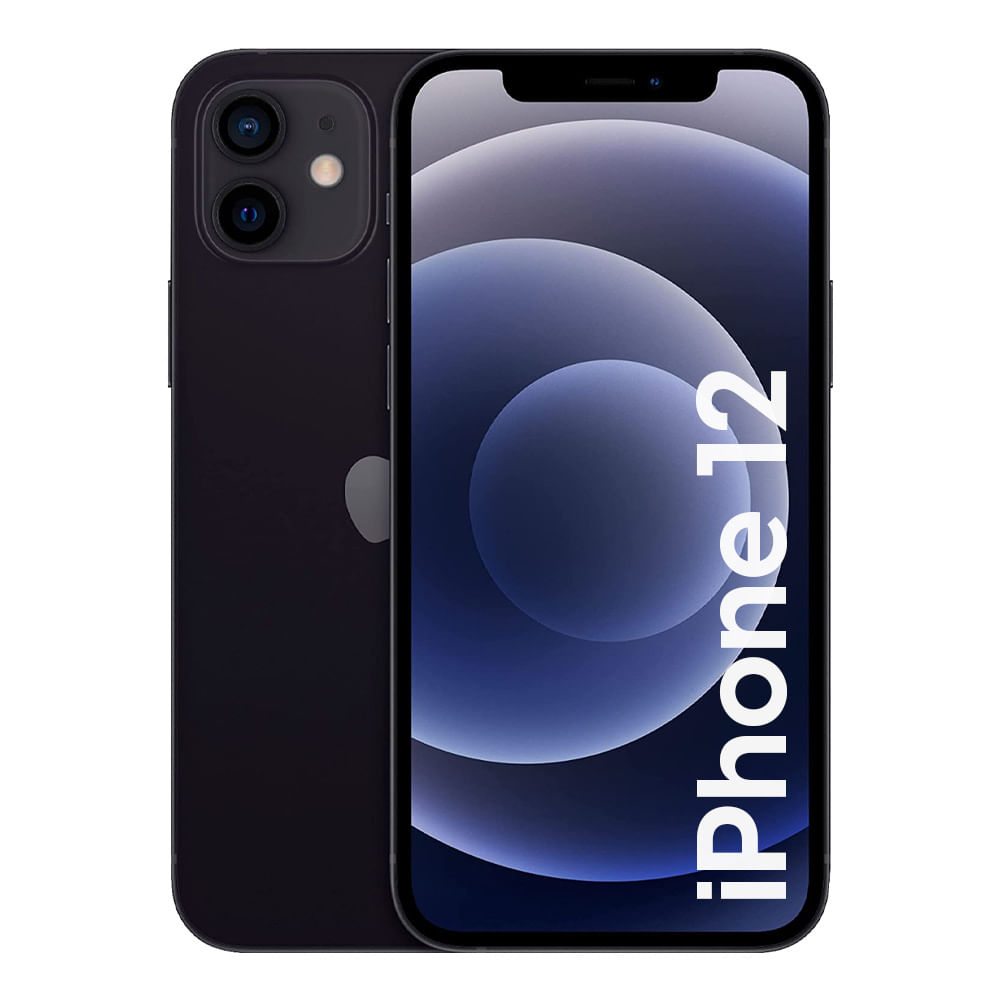 Imagen 1 del producto iPhone 12 128GB, 4GB RAM, cámara trasera 12MP y frontal 12MP, 6.1"", A14 Bionic, negro