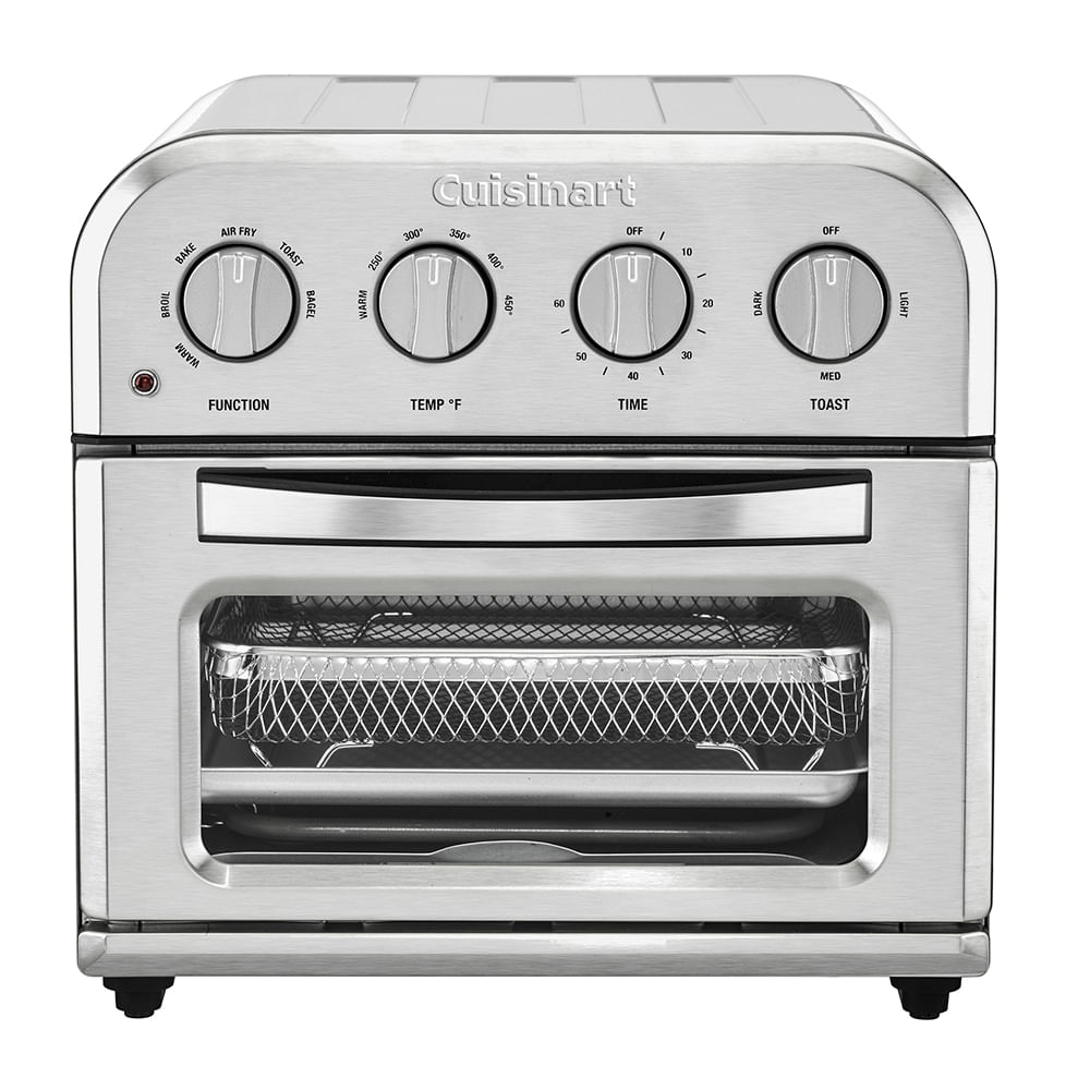 Horno eléctrico tostador con freidora de aire Cuisinart TOA28 1500 w, 8.5 litros, 6 funciones, plateado