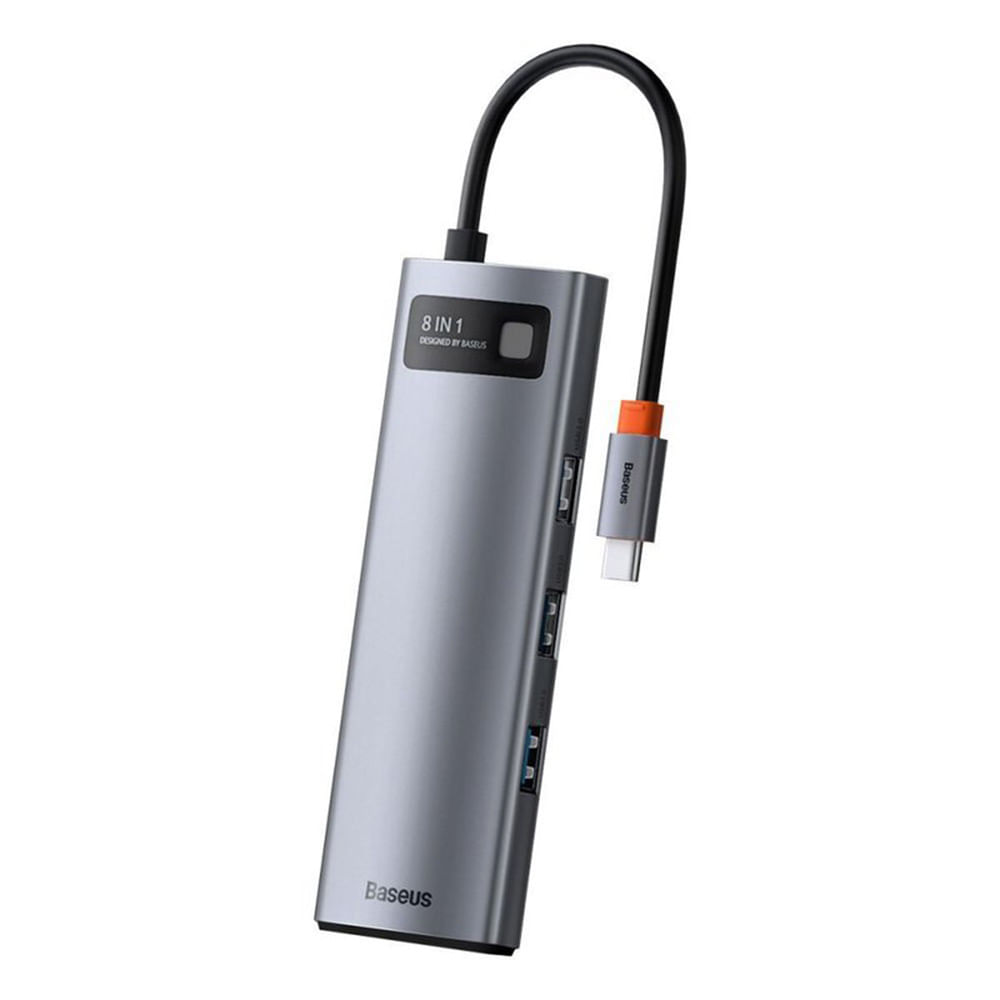 Imagen 2 del producto Hub Baseus conector USB Tipo-C con 8 puertos, 3 x USB 3.0/HDMI/Tipo-C/PD/RJ45/microSD/SD