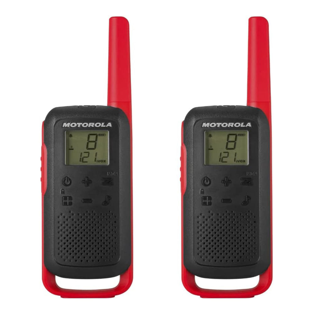 Radio FRS Motorola Talkabout T210PE paquete x2, 14 canales, alcance 32 km, apróx. 18 horas, negro y rojo