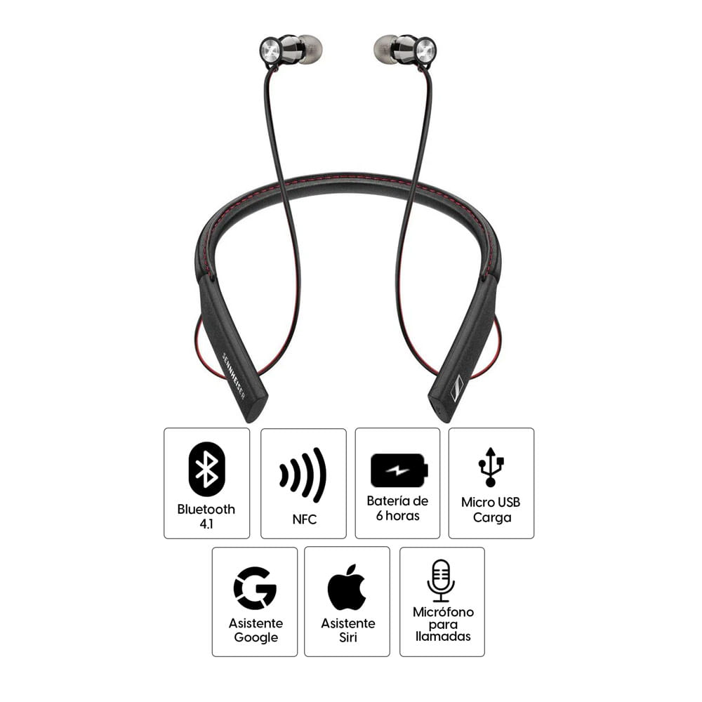Imagen 2 del producto Audífonos bluetooth in ear Sennheiser Momentum HD M2 IEBT micrófono incorporado, máx. 6 horas, control de volumen y llamadas, negro