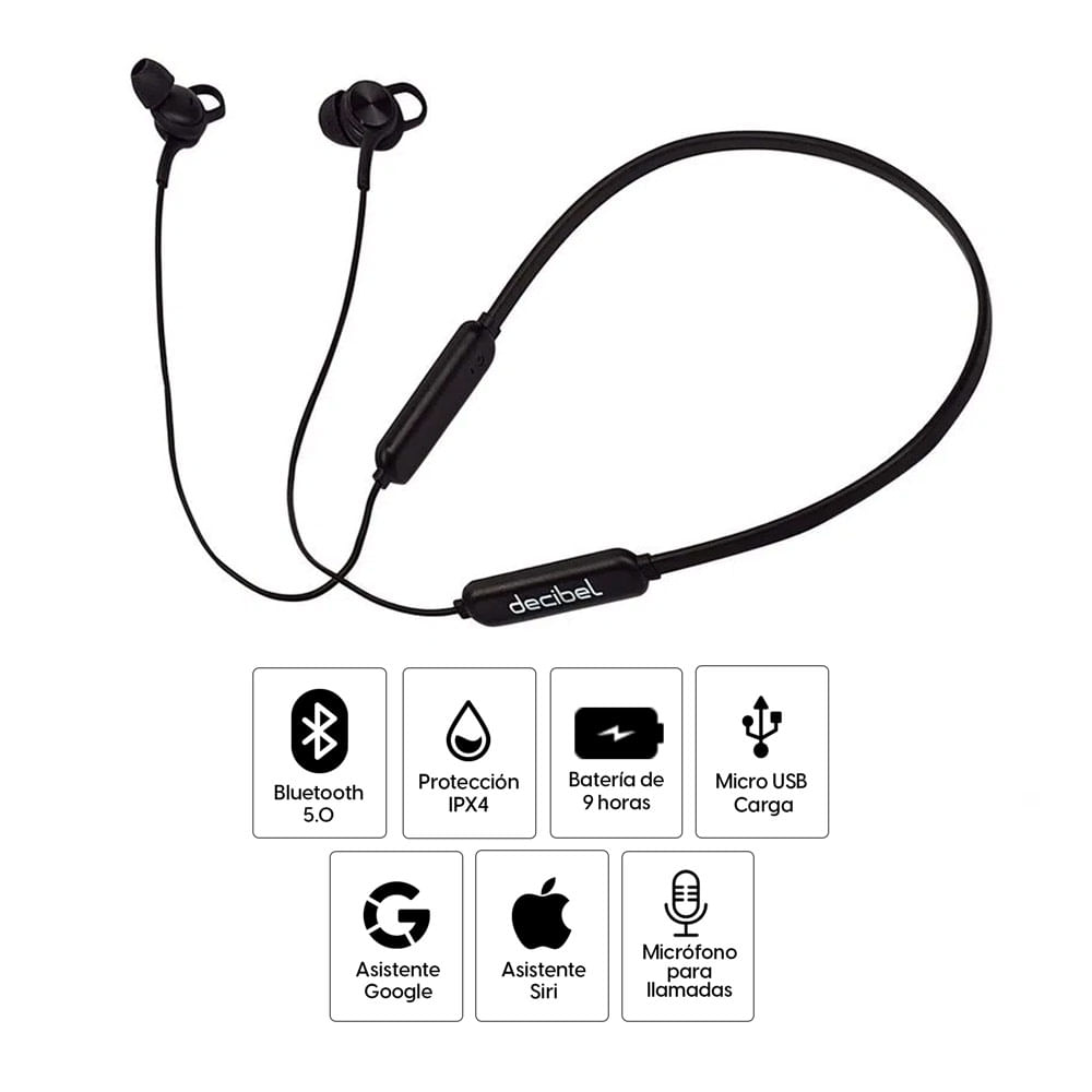 Imagen 2 del producto Audífonos bluetooth in ear Decibel Freely Light IPX4, micrófono incorporado, máx. 9 horas, control de volumen, negro