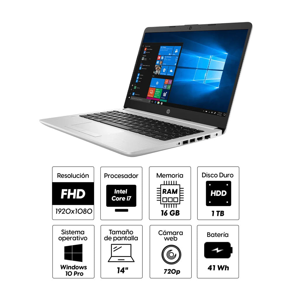 Imagen 2 del producto Laptop HP 2Y348LT 14"" Intel Core i7, 1TB HHD, 16GB RAM, Radeon 530, Win10 Pro (reempacado)
