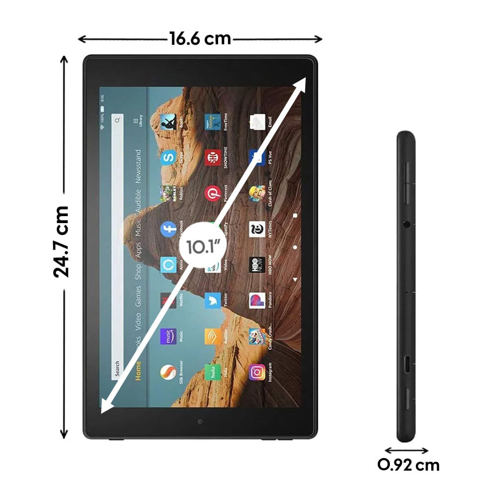 Imagen 2 del producto Reacondicionado:Tablet Amazon Fire HD 10 (9na generación) 10.1"", 32GB, 2GB RAM, cámara principal 2MP y frontal 2MP, Octa-core, hasta 12 horas, negro