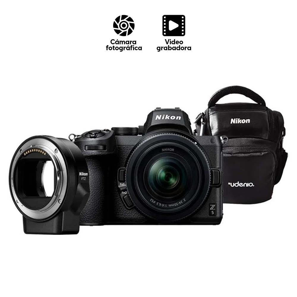 Imagen 2 del producto Cámara Mirrorless Profesional Nikon Z5 24-50mm + Adaptador FTZ + Estuche + SD 128GB (reempacado)