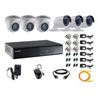 Kit de cámaras de seguridad Hikvision 6 cámaras, 720P HD + DVR + cable HDMI