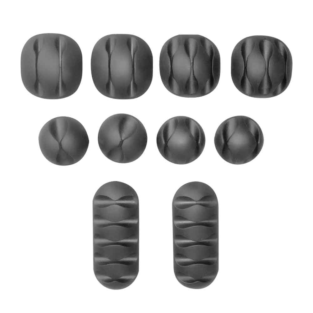 Kit de organizador de cables Coolbox GMobile 10 piezas, negro