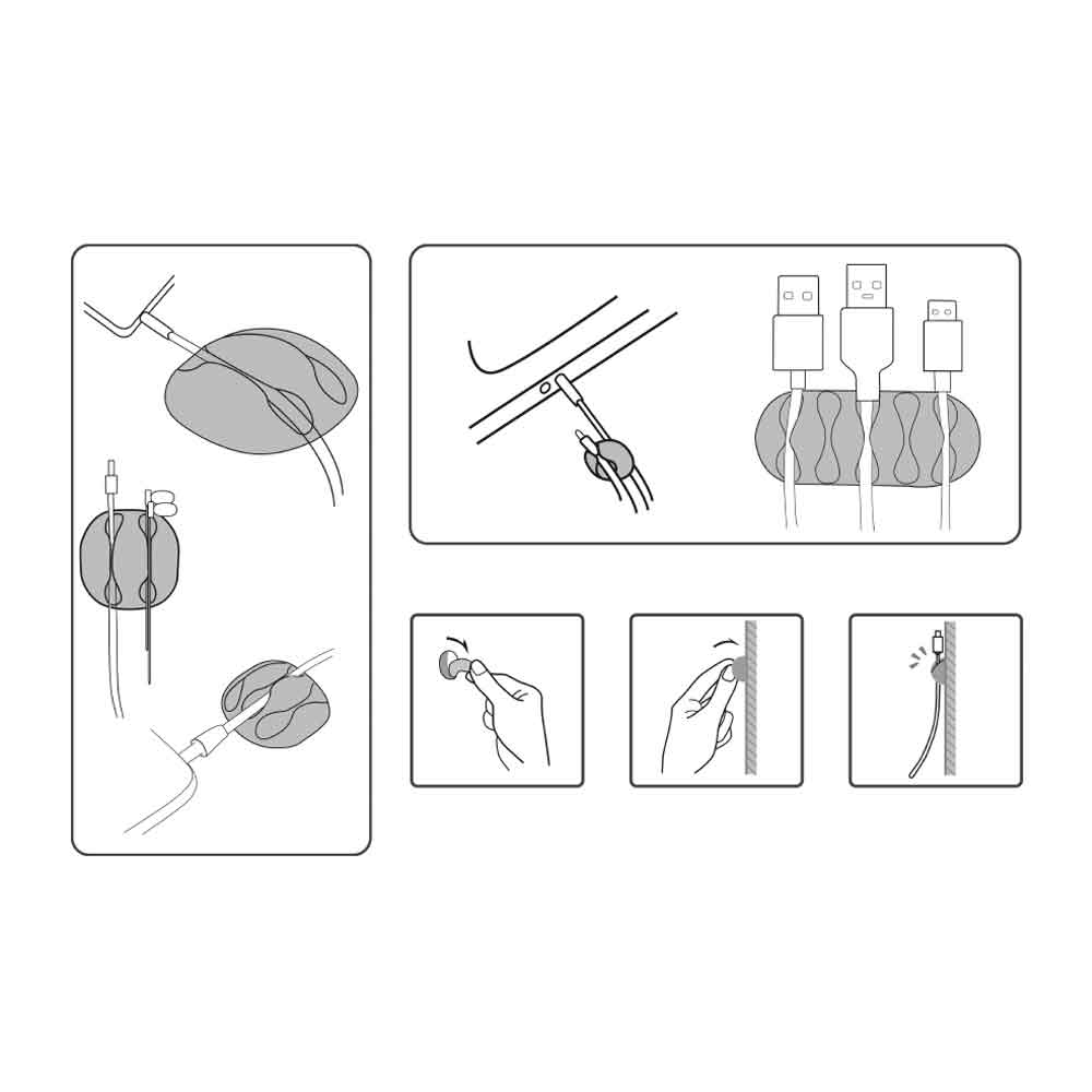 Imagen 2 del producto Kit de organizador de cables Coolbox GMobile 10 piezas, negro