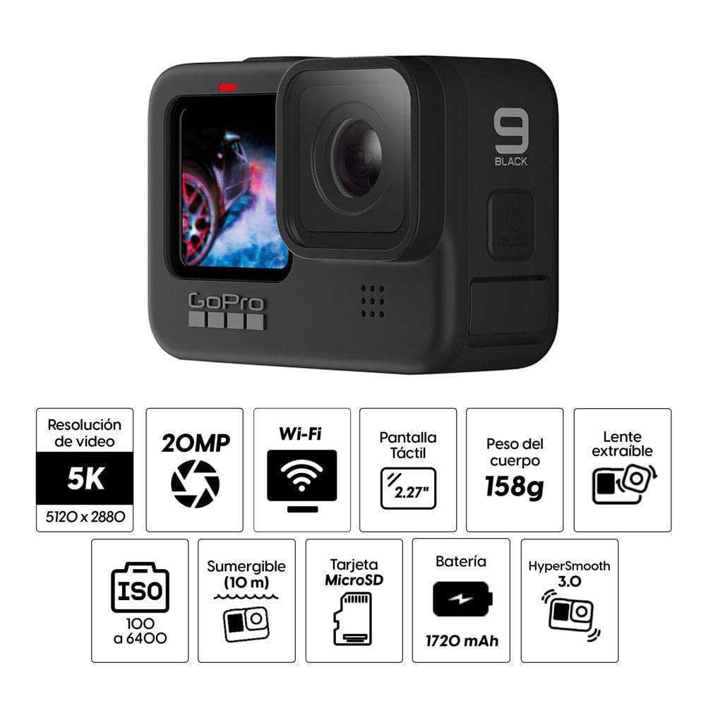 Imagen 2 del producto Cámara de acción GoPro Hero9 Black 5K 20MP