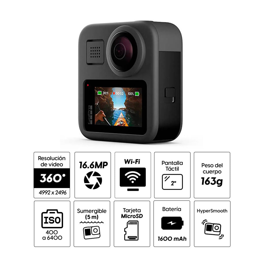 Imagen 2 del producto Cámara de acción GoPro Max 360, 6K, sumergible