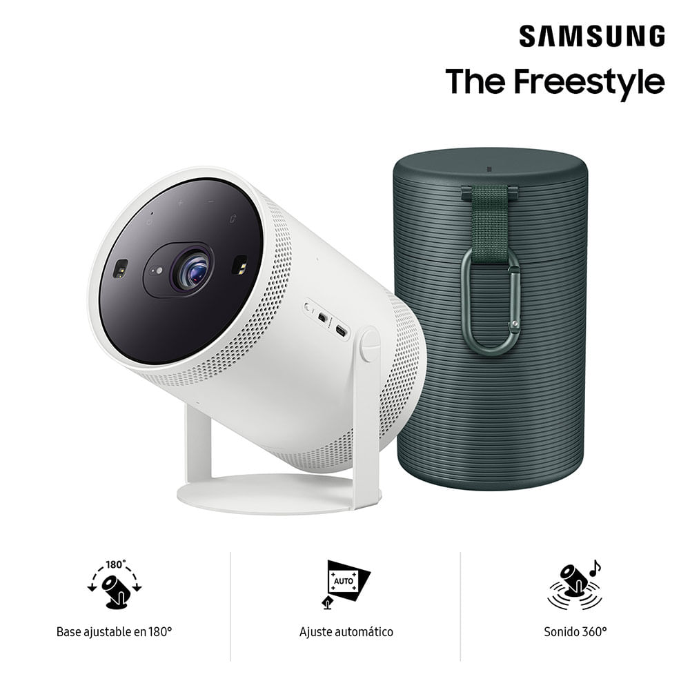 Imagen 2 del producto Proyector Samsung The Freestyle Smart TV 100"" + Estuche protector verde oscuro