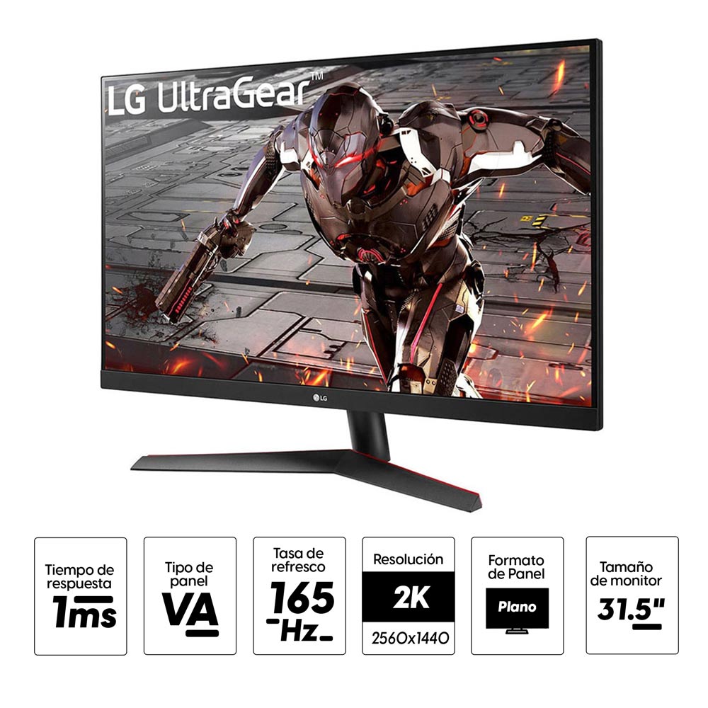 Imagen 2 del producto Monitor plano gamer 31.5"" LG 32GN600 Panel VA, 2K, 1ms, 165 Hz, FreeSync Premium