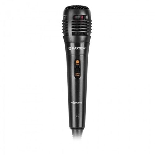 Micrófono alámbrico Maxtron MX606r, cable 3m, adaptador 6.35 mm, negro