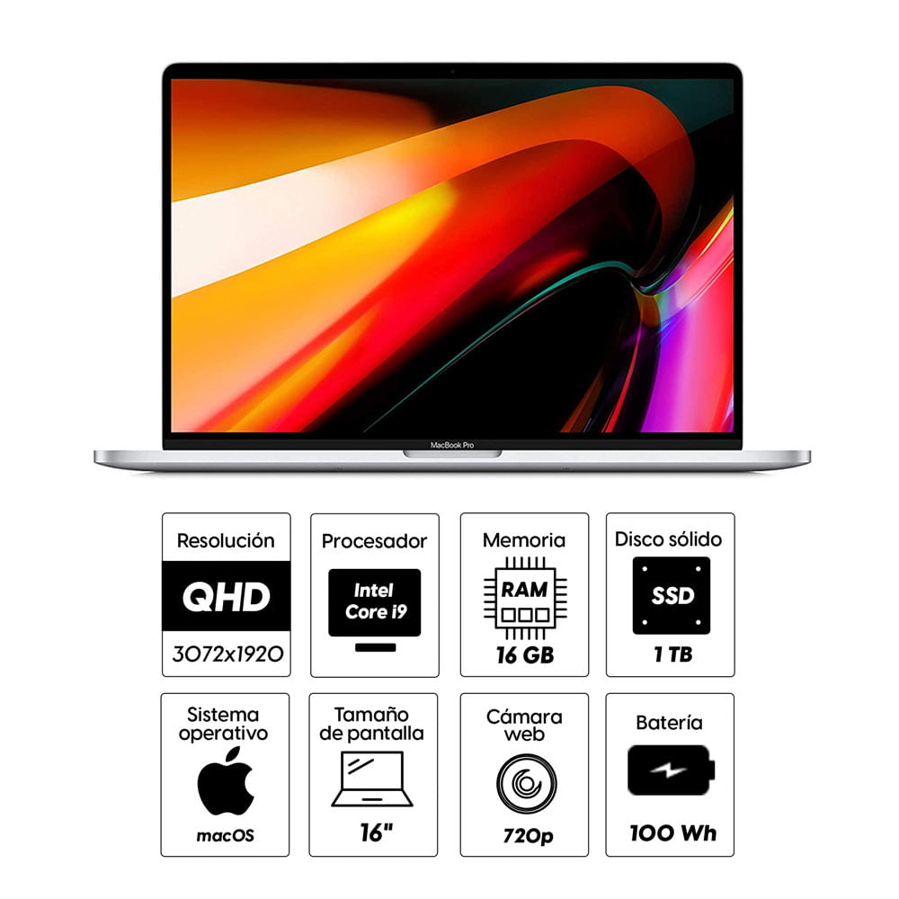 Imagen 2 del producto Laptop Apple MacBook Pro 16"" Intel Core i9, 1TB SSD, 16GB RAM, macOS (reempacado)
