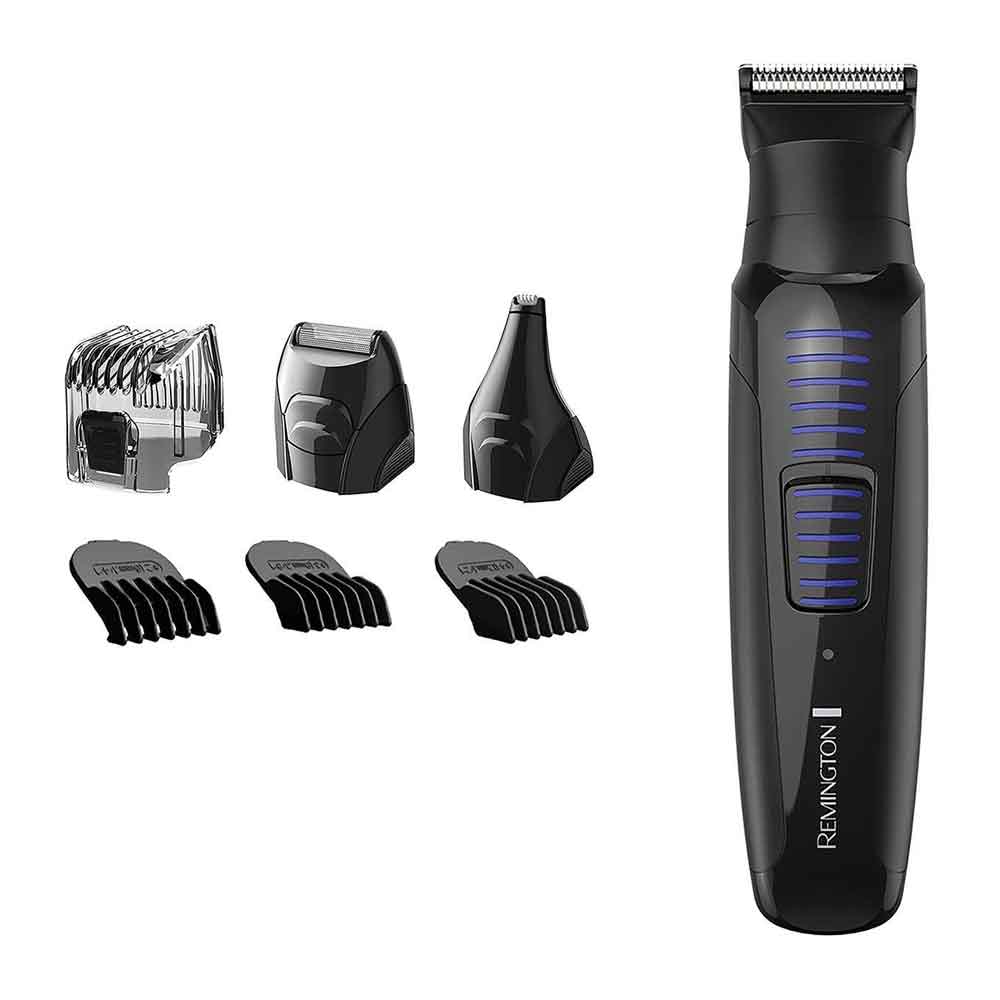 Recortador de barba Remington cuchillas de acero quirúrgico, autoafilables, 11 piezas, inalámbrico, recargable, negro