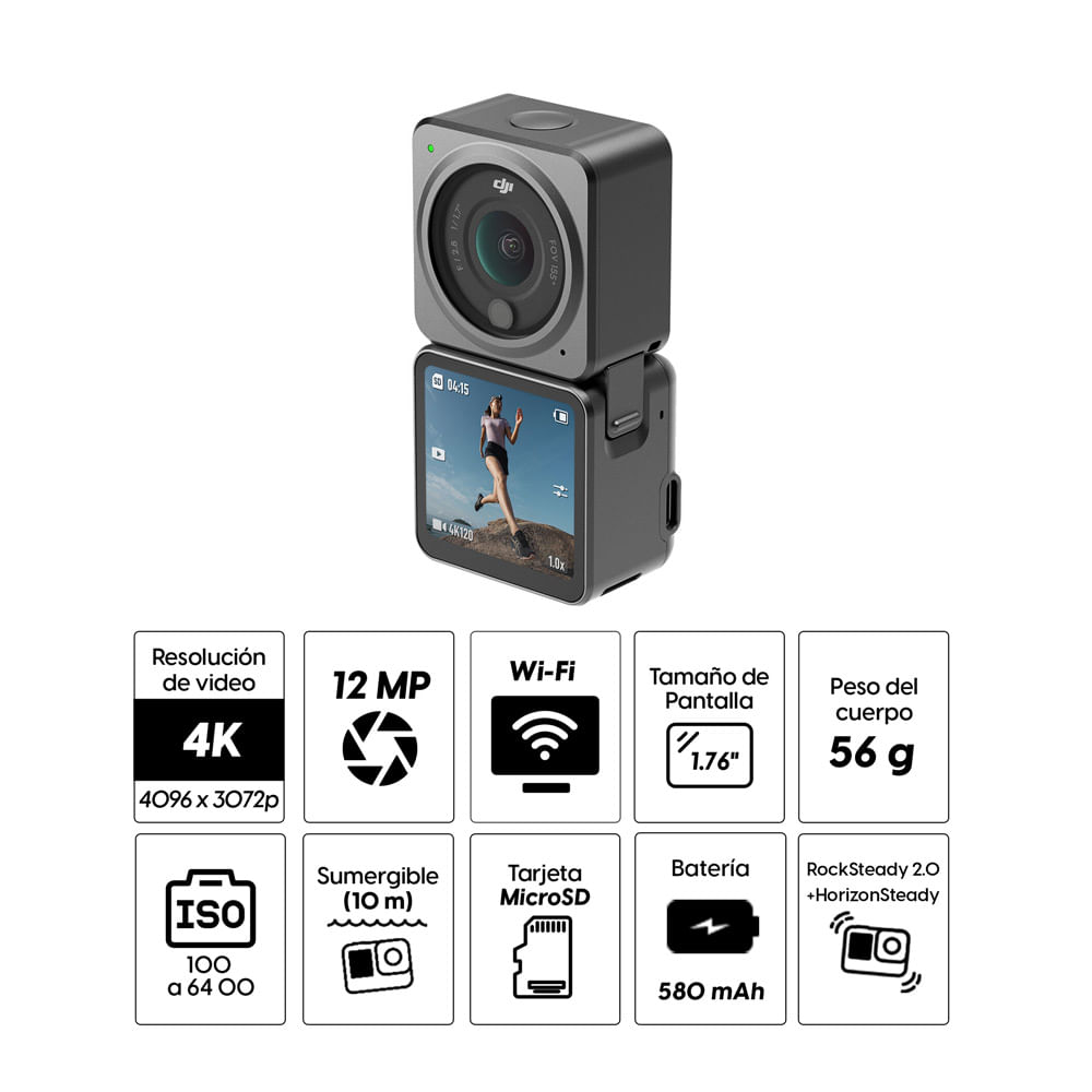 Imagen 2 del producto Cámara DJI Osmo Action 2 Dual Screen Combo 4K, resistente al agua