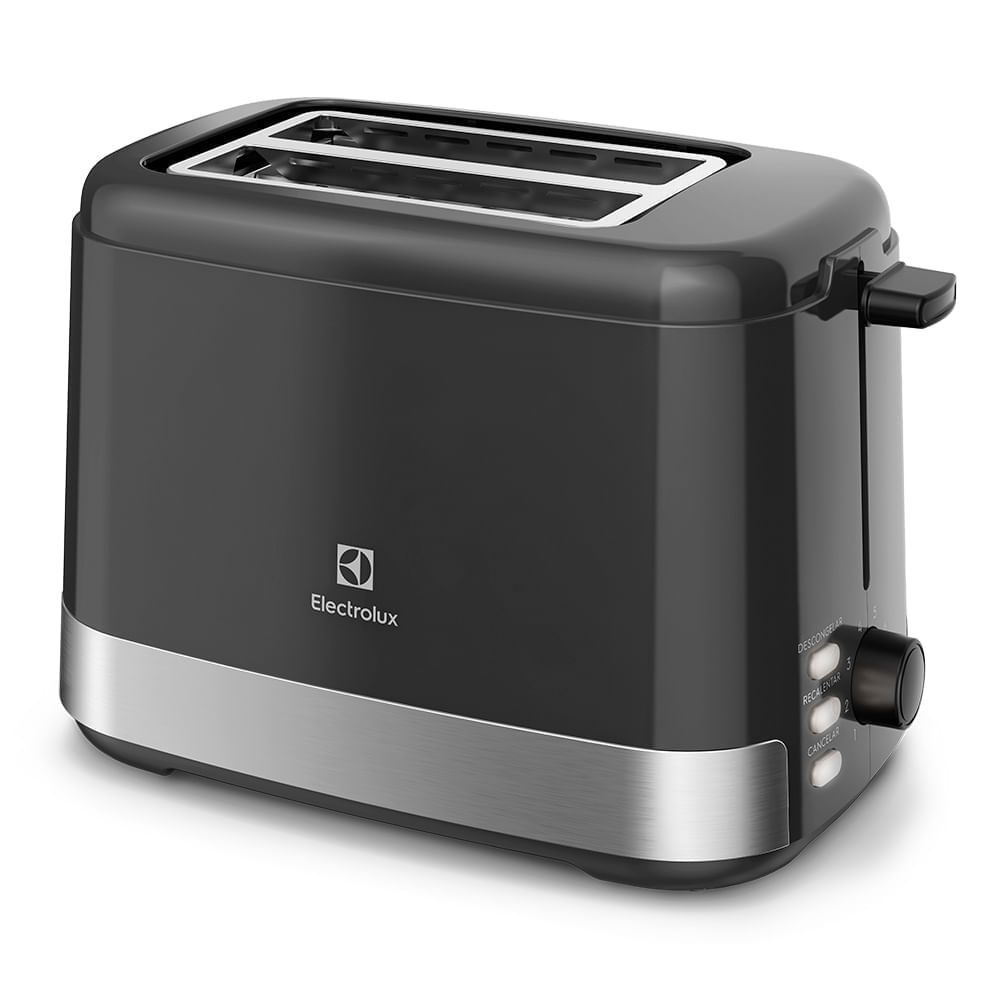 Tostadora Electrolux Efficient ETS10 800w, 2 rebanadas, 8 niveles de tostado, negro