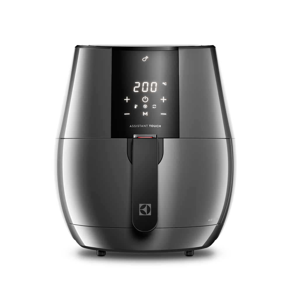 Freidora de aire Electrolux EAF20 1400w, capacidad 3.2 litros, hasta 200°C, panel digital, experience con función girar, gris oscuro