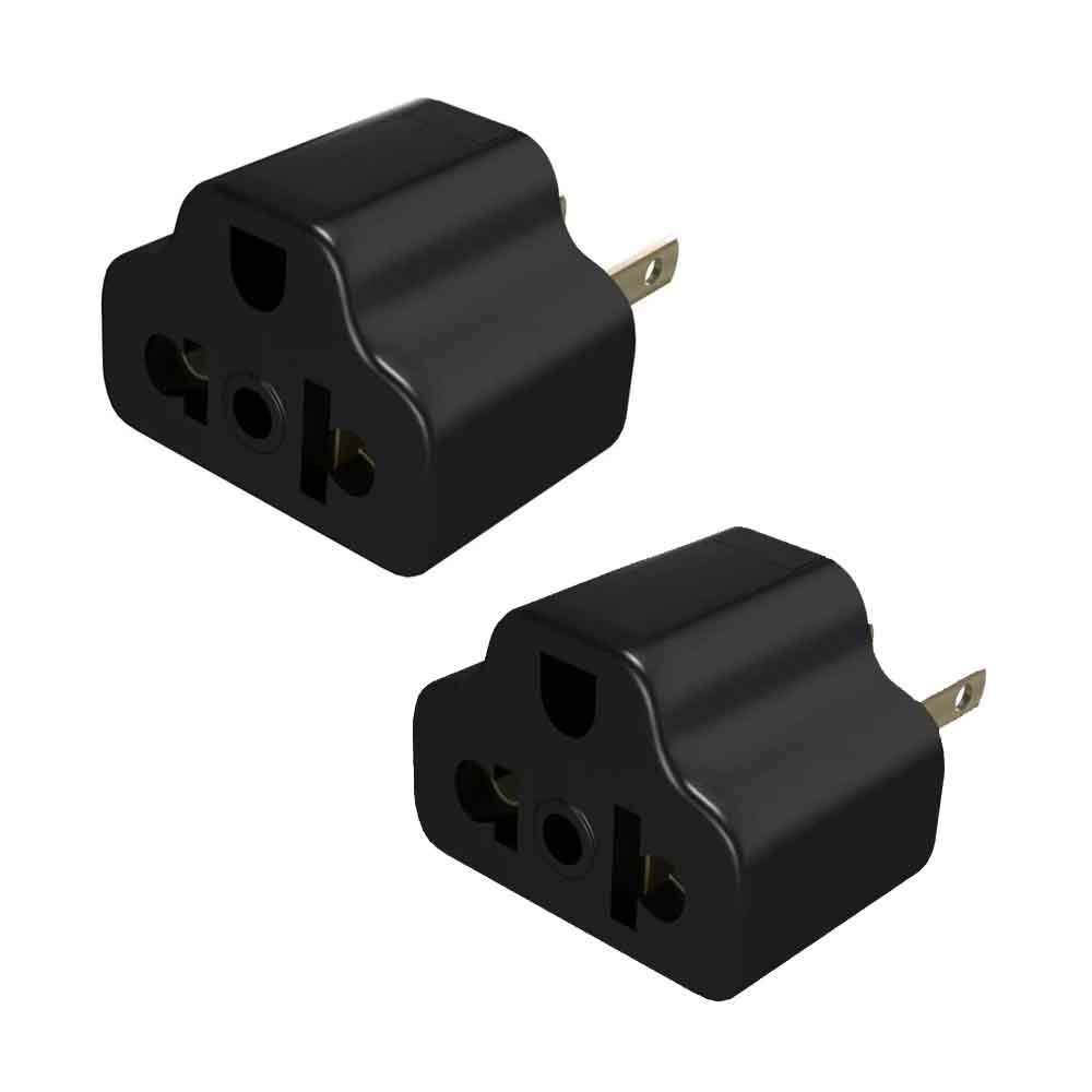Adaptador universal Epem X2, espigas planas, 16A, 250VA, negro