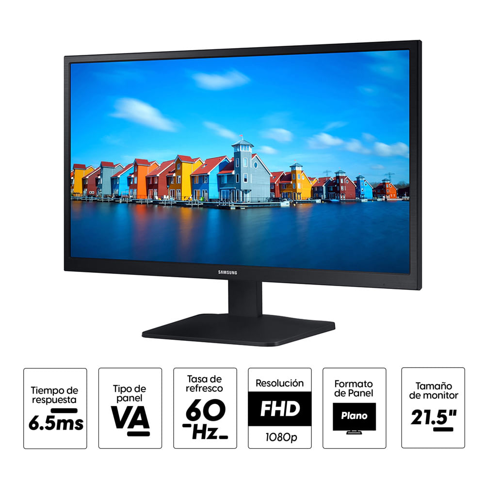 Imagen 2 del producto Monitor plano 22"" Samsung LED LS22A336NHLXPE Panel VA, FHD(1920x1080), 60Hz, 5ms, entradas HDMI/VGA