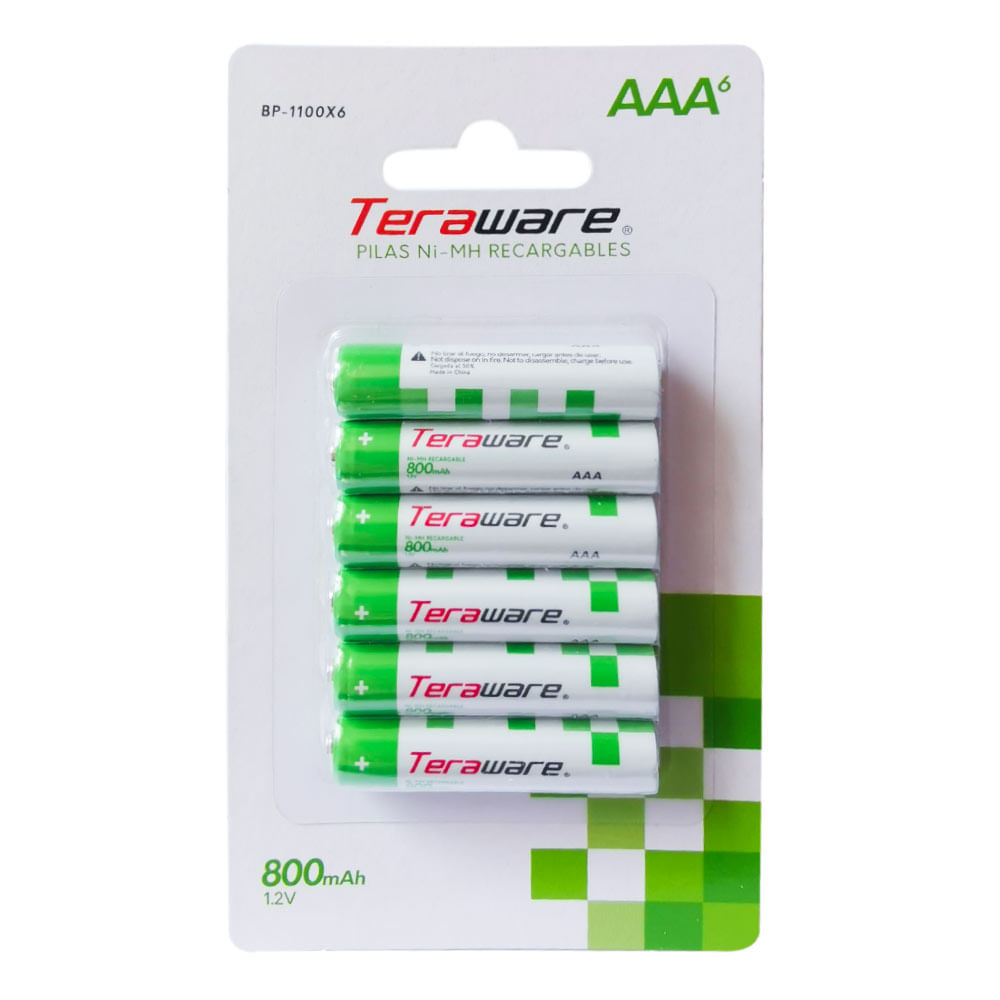 Pilas recargables Coolbox Teraware AAA x6 800 mAh