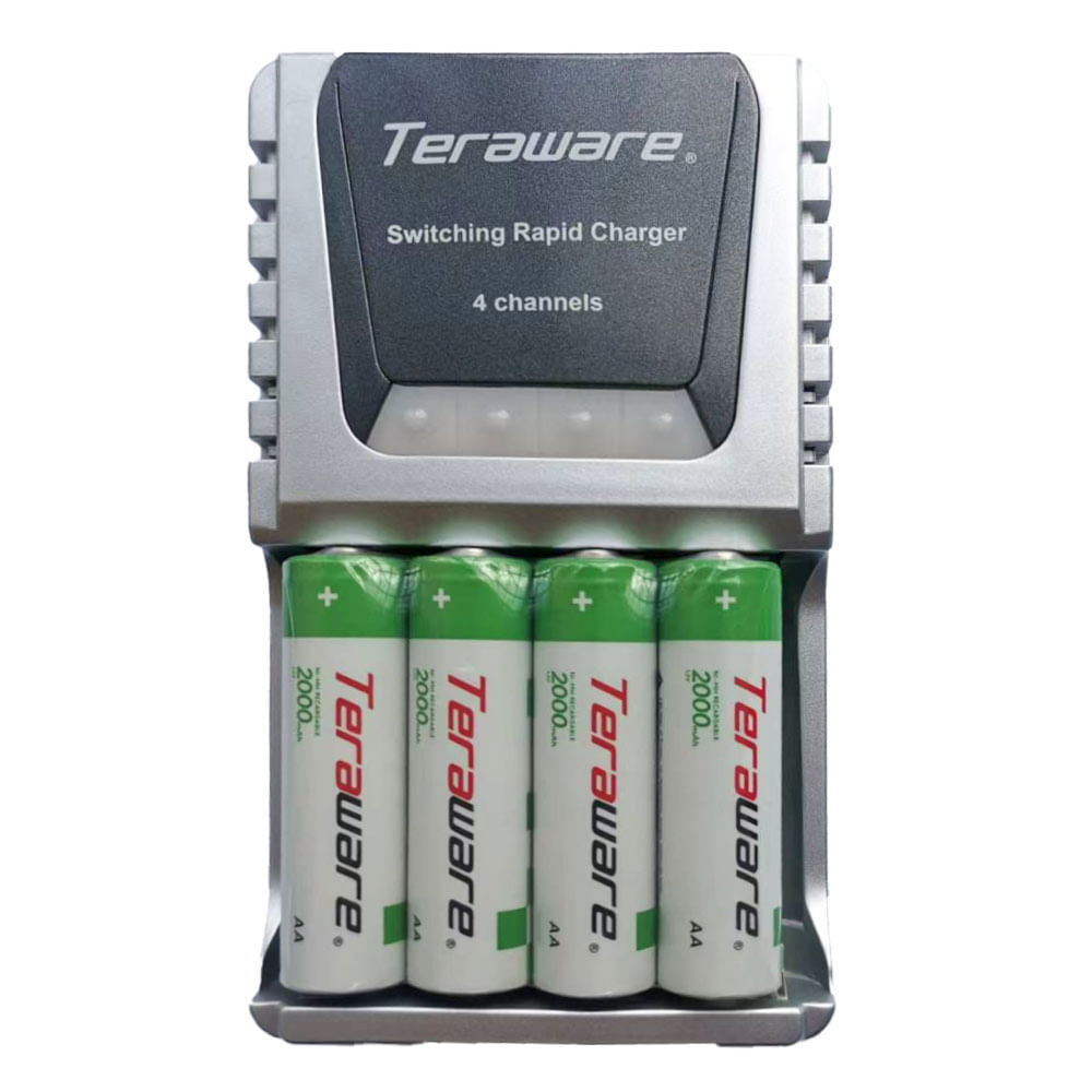 Imagen 2 del producto Cargador universal Coolbox Teraware AA/AAA carga rápida + 4 pilas AA