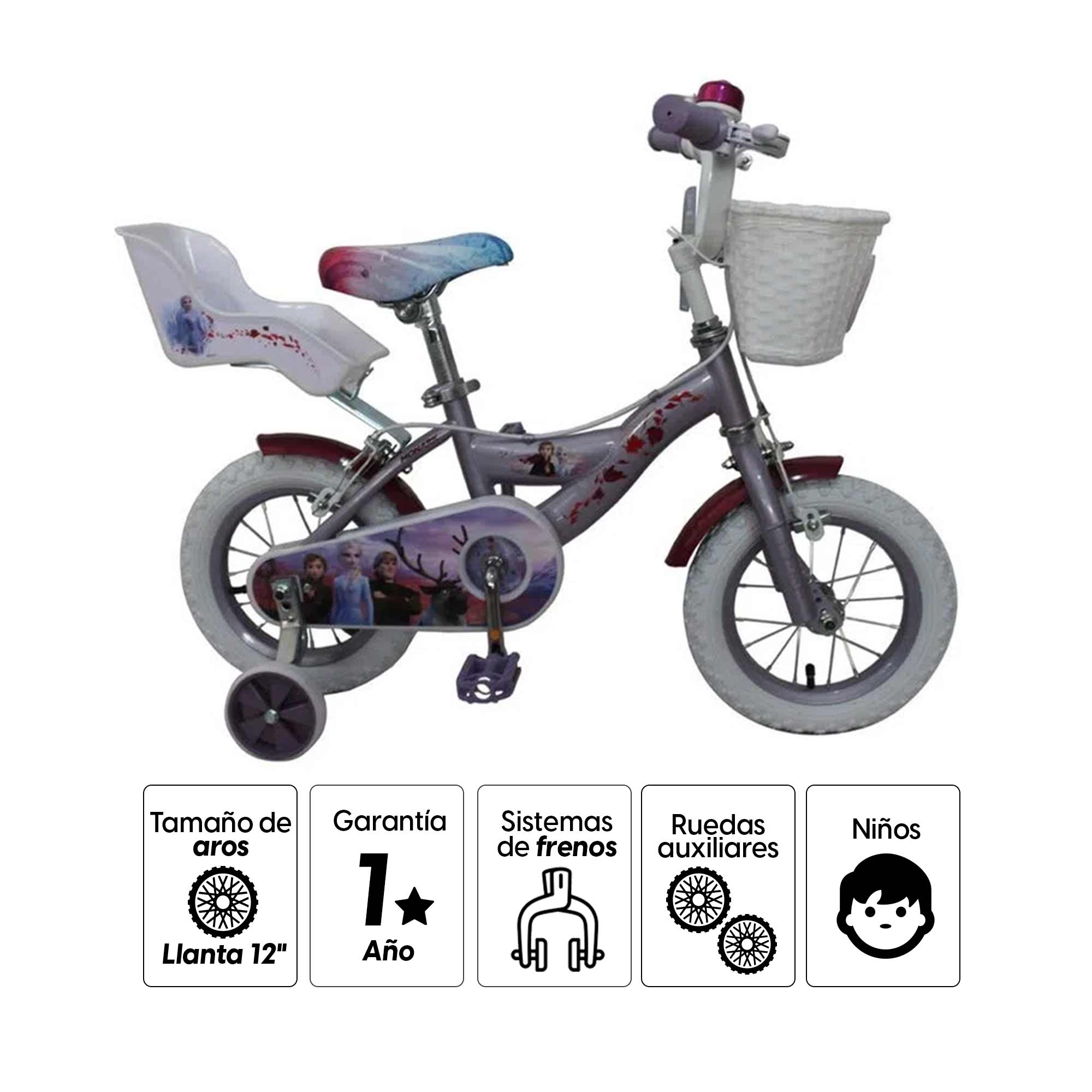 Imagen 2 del producto Bicicleta para niños Monark Frozen aro 12"", blanco