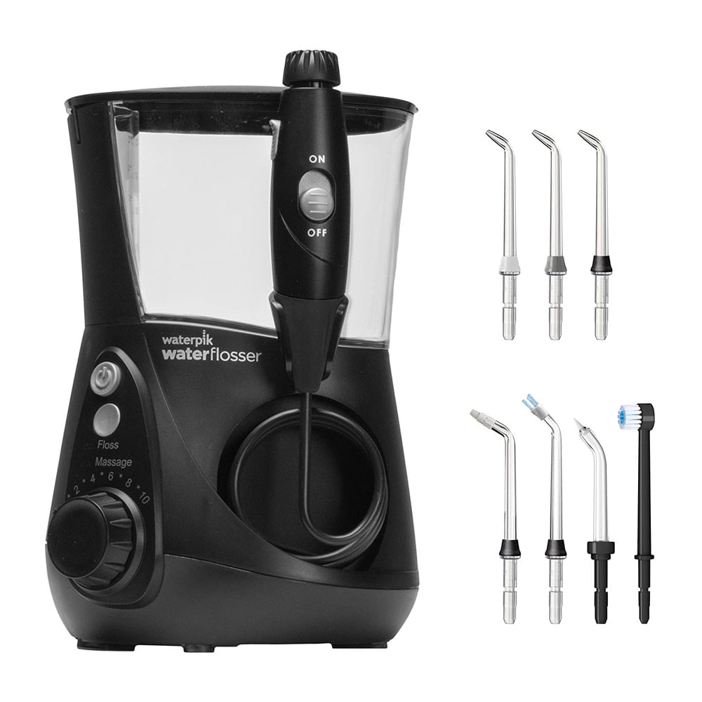 Imagen 2 del producto Irrigador bucal eléctrico Waterpik WP-662 10 posiciones, 7 boquillas + Transformador Hurricane TC-100 100w, 220-110V, toma universal
