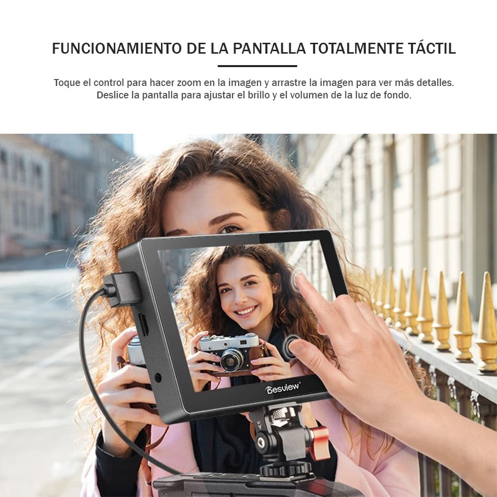 Imagen 2 del producto Monitor de campo de cámara Desview R7II, 7"" 2600nits Full HD HDR, 3D-Luts Entrada, salida 4K, DSLR, negro