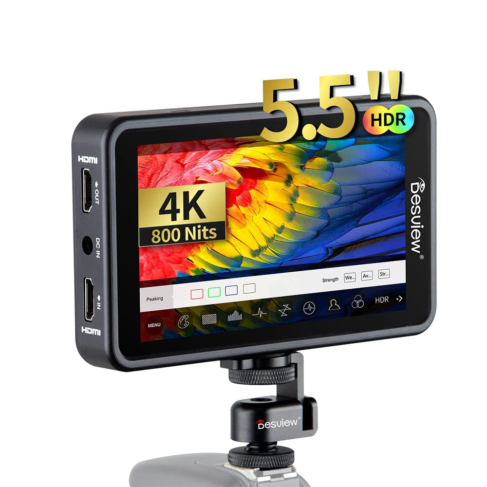 Imagen 1 del producto Monitor de campo Desview R5II, 5.5"", HDR 3D, 4K HDMI, IPS FHD, táctil, LUT personalizado, DSLR, negro