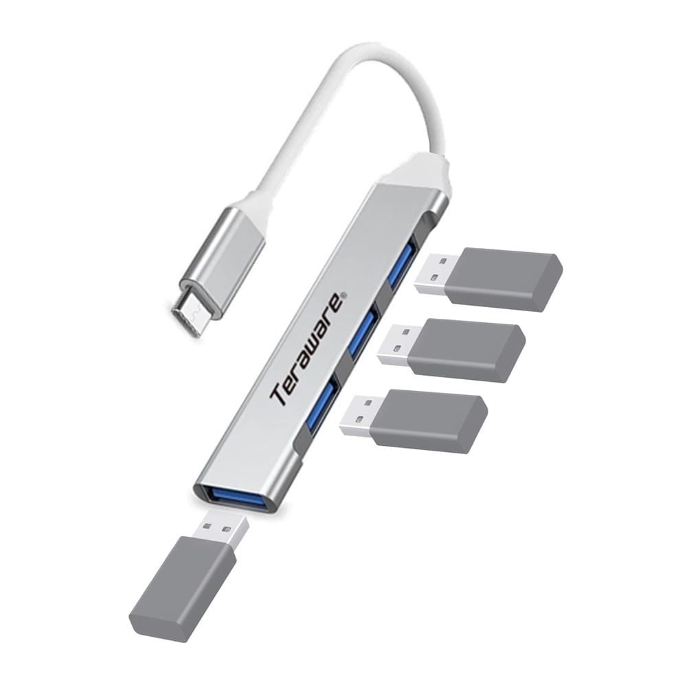 Imagen 1 del producto Hub Coolbox Teraware USB 4 puertos, 3 USB 2.0 y 1 USB 3.0