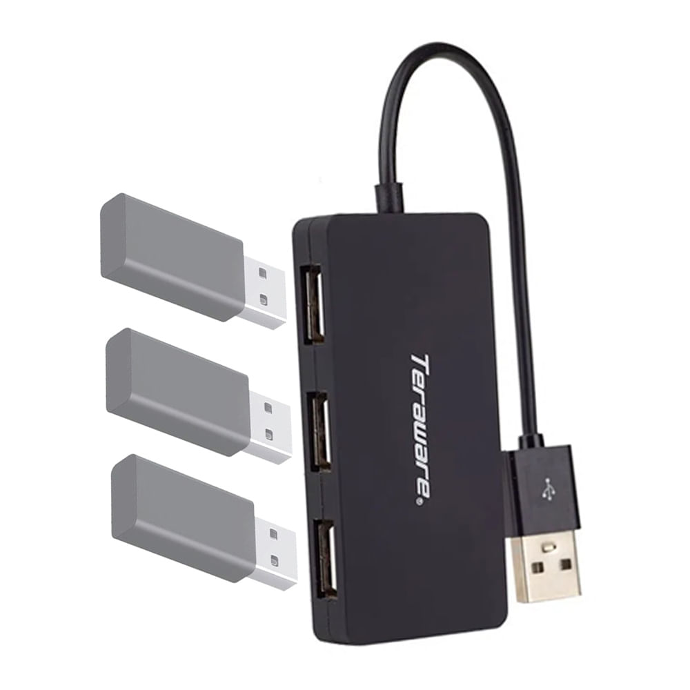 Hub Coolbox Teraware conector usb a 4 puertos usb 2.0, negro