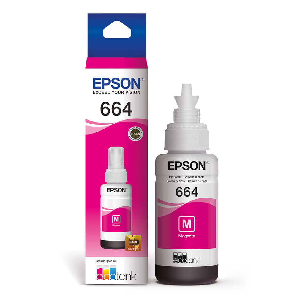 Tinta Epson T664120 magenta rinde hasta 6500 páginas