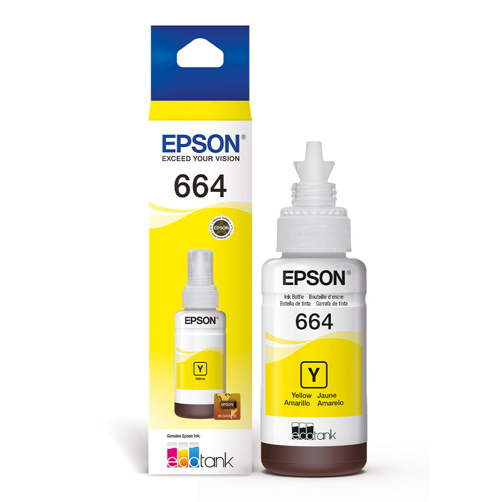 Tinta Epson T664420 amarillo rinde hasta 6500 páginas