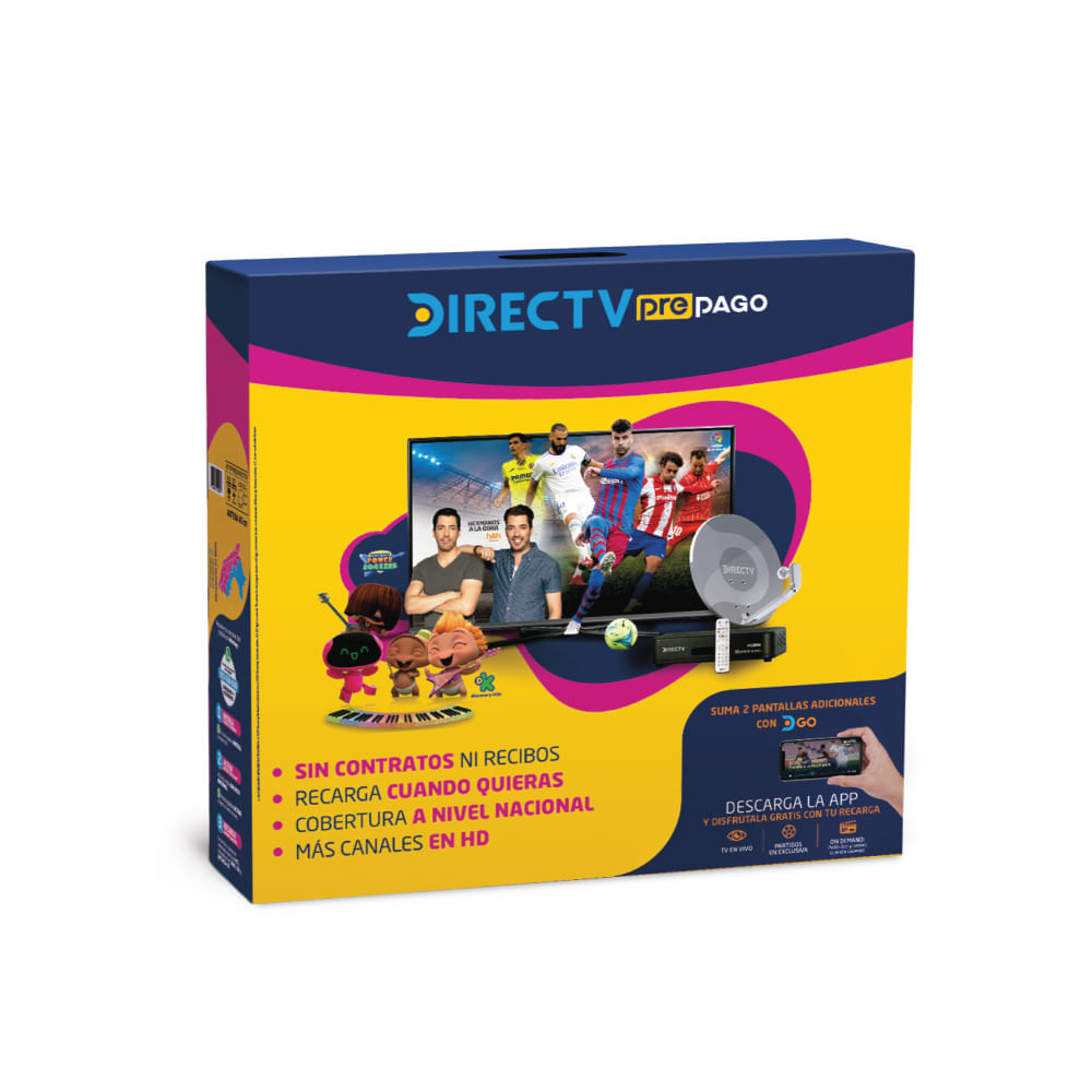 Decodificador prepago Direct TV HD + antena + control remoto