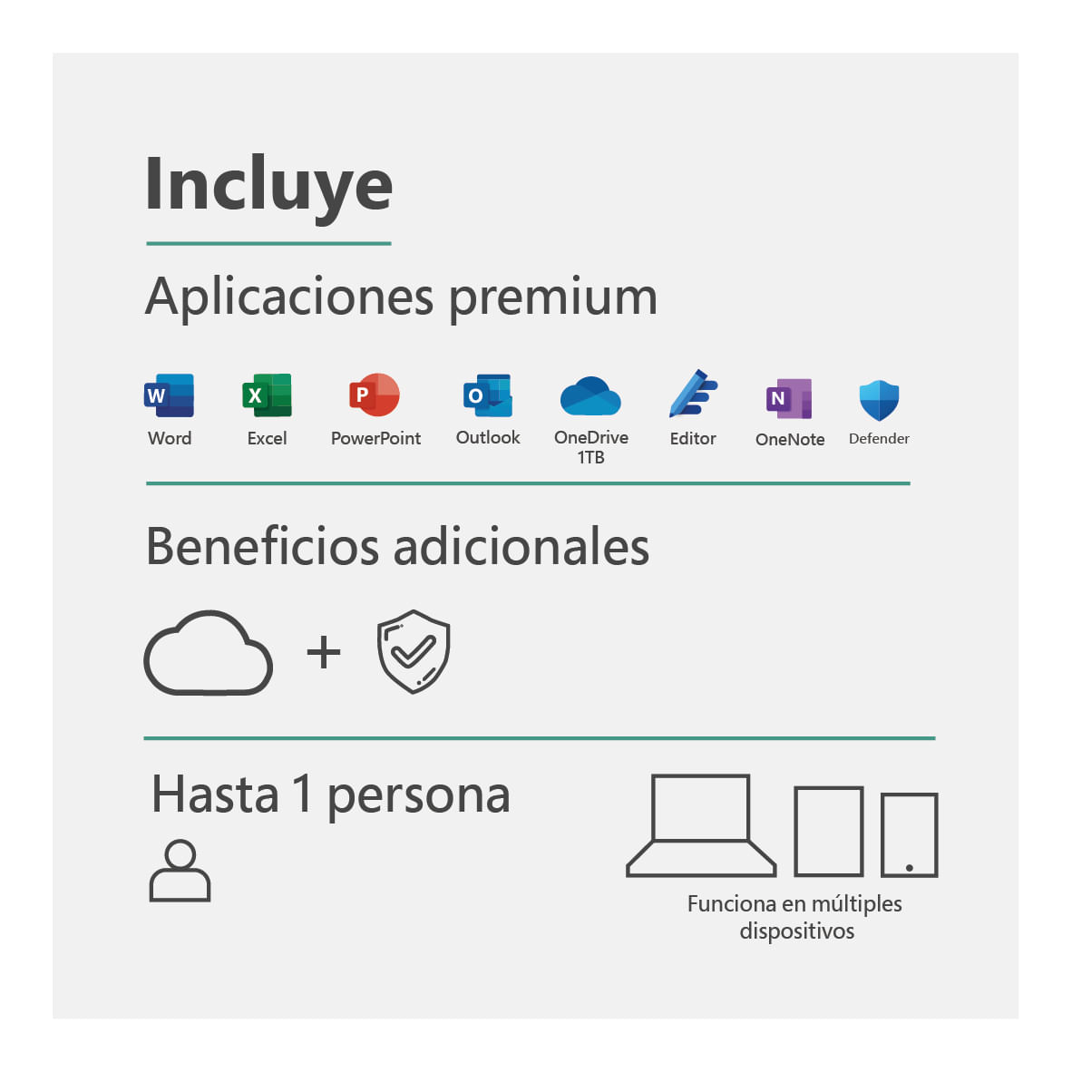 Imagen 2 del producto Licencia digital Microsoft Office 365 Personal, 1 usuario, compatible con Windows y macOS, 1 año