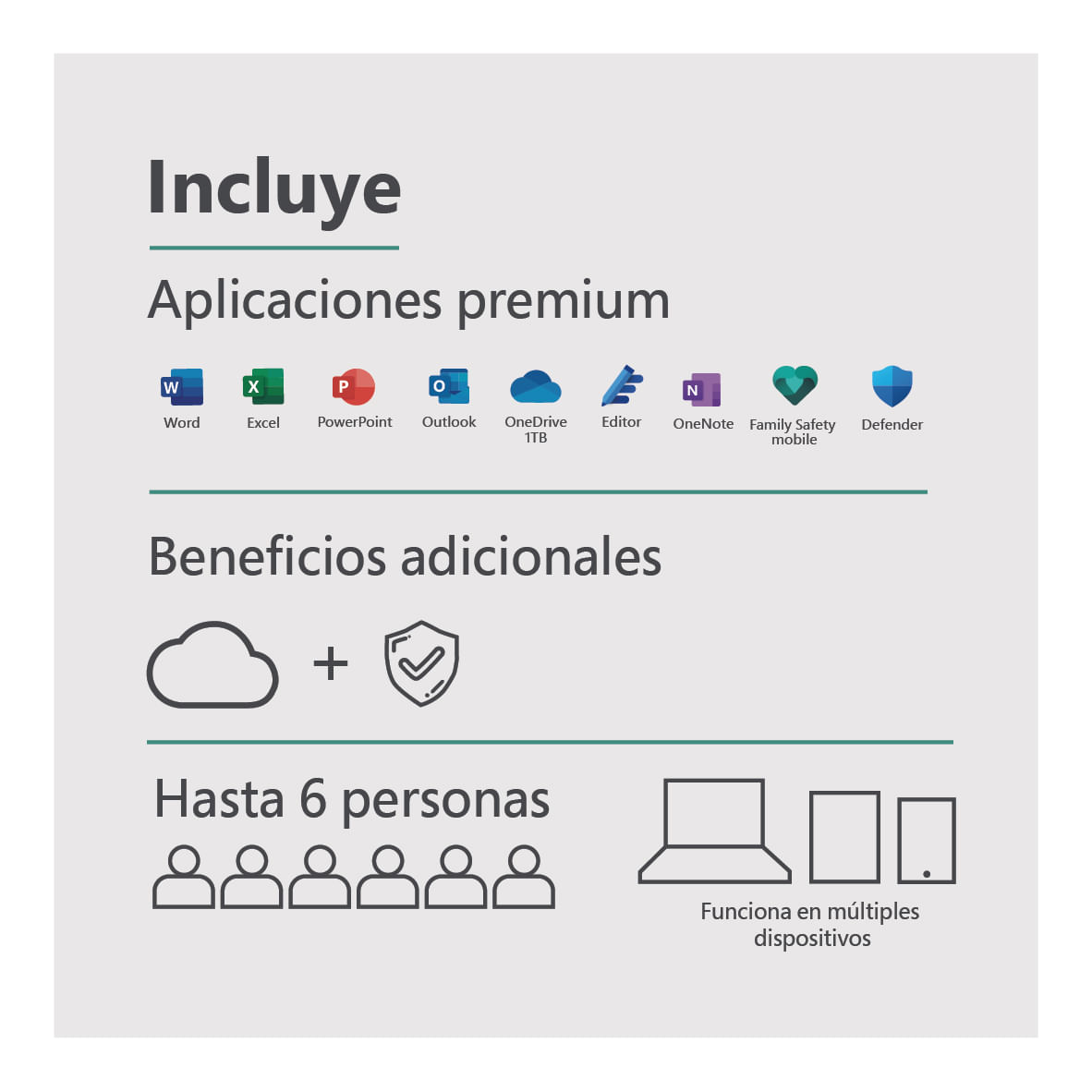 Imagen 2 del producto Microsoft Office 365 Familia, 6 usuarios, 1 año