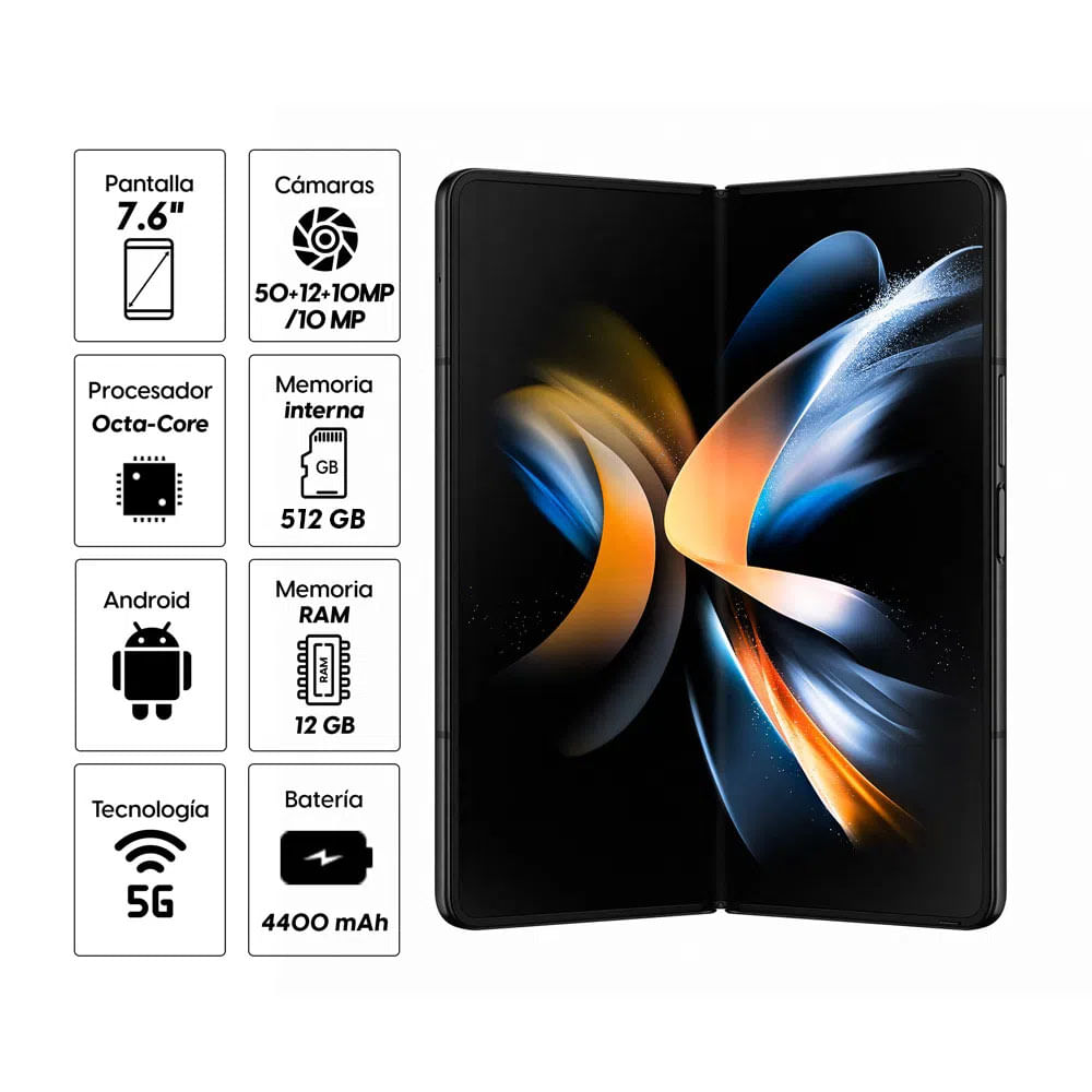 Imagen 2 del producto Celular Samsung Galaxy Z Fold 4 512GB, 12GB RAM, cámara trasera 50MP y frontal 10MP, 7.6"", Octa-Core, verde